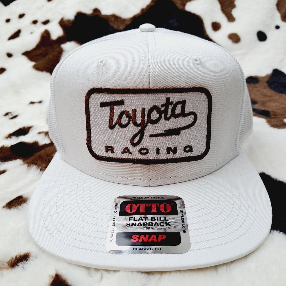 Toyota Racing Embroidered Patch Flat Bill Trucker Mesh Snapback Cap…